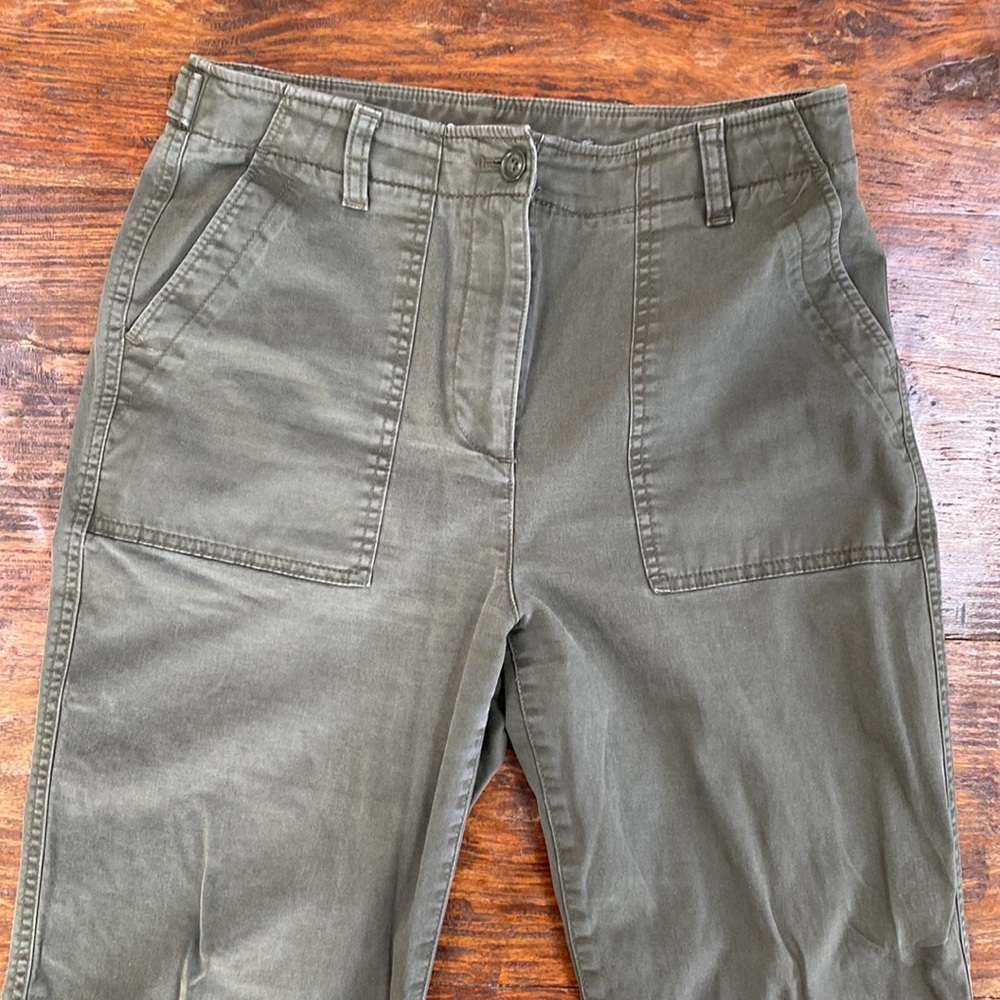 Cropped, olive chinos from Talbots, size 8 - Picture 2 of 5